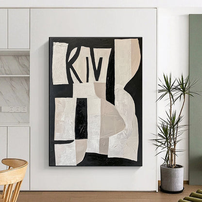 Black and White Collage - like Abstract for Avant - Garde Home & Art - Centric Library STSC313