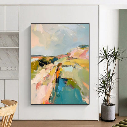 Colorful Abstract Landscape for Bohemian Living Room & Artistic Bed - and - Breakfast DLZ1580