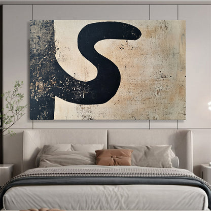 Abstract Black “S” Art for Industrial - Style Café & Modern Art Studio SC501