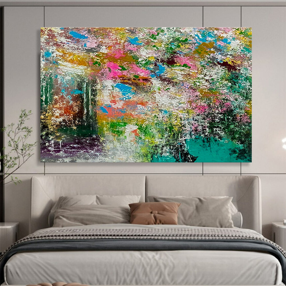 Colorful Floral Abstract Art for Bohemian - Style Garden Café Dining Walls DLZ3303