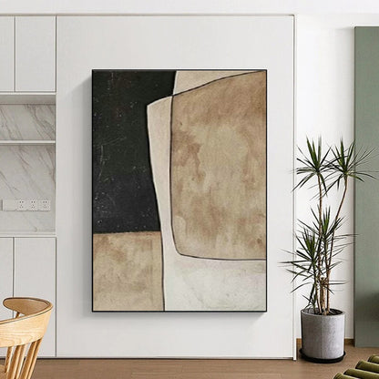 Brown and Black Geometric Collage Art for Art Studio & Industrial - Chic Loft DLZ1982