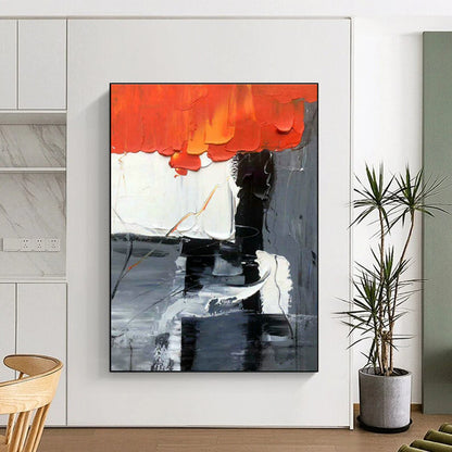 Red - Black - White Abstract Art for Corporate Boardroom & Modern Art Museum DLZ1065