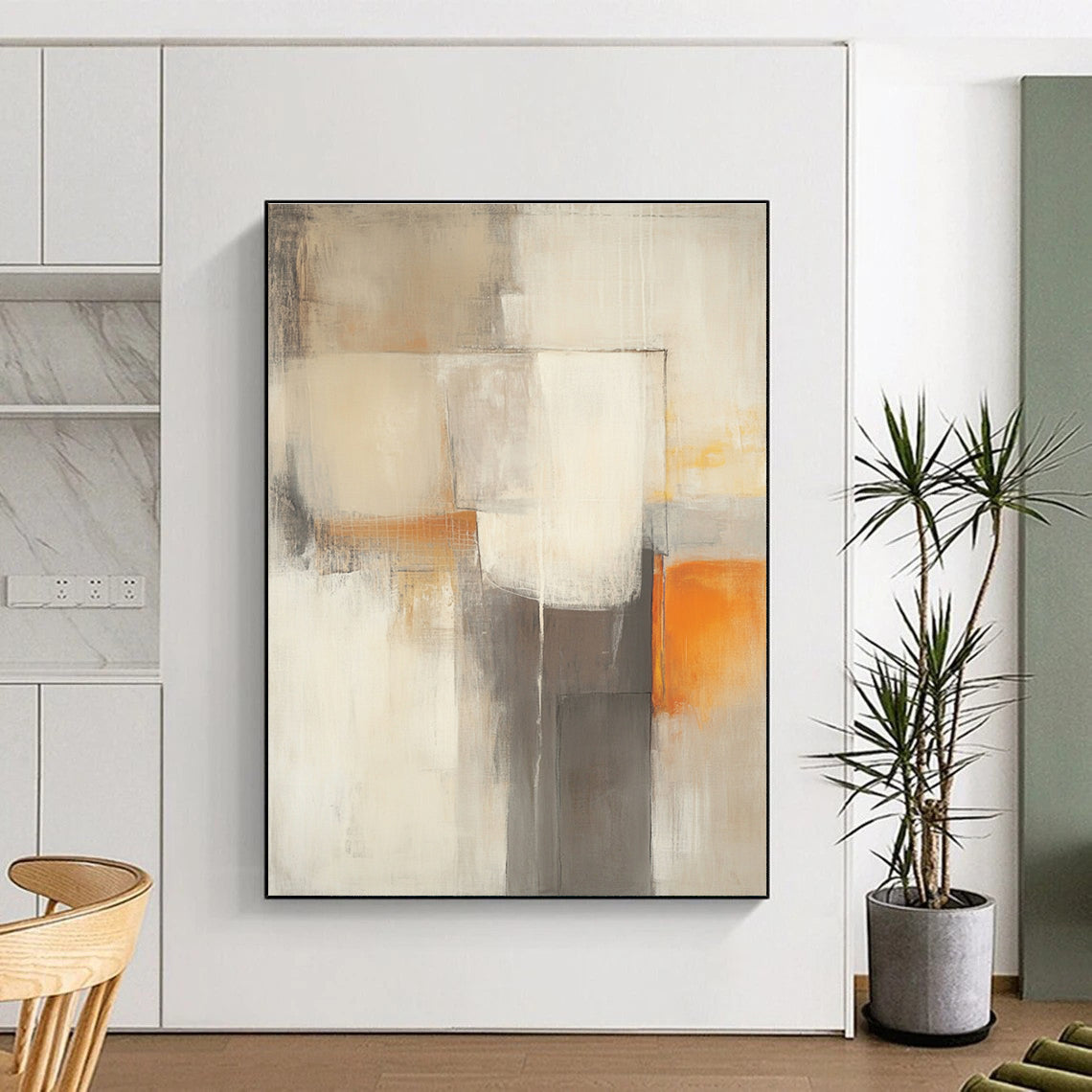 Soft Neutral Abstract Shapes for Bohemian Bedroom & Calm Office Space STSC753