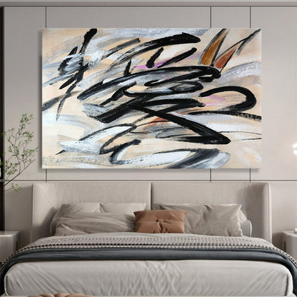 Ink - Stroke Abstract Art for Asian - Inspired Restaurant Decor DLZ2673