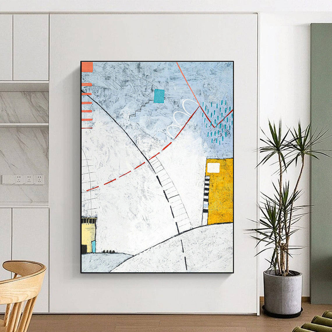 Geometric Line Abstract Art for Architectural Firm & Home Study DLZ1099