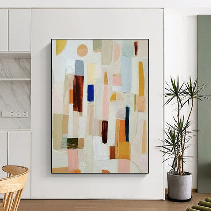 Colorful Abstract Blocks Art for Creative Coworking Space & Art - Loving Family Room DLZ1504