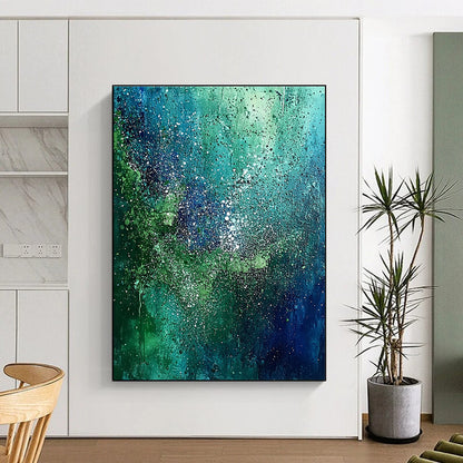 Artistic Blue - Green Splatter Art for Art Studio & Rooftop Bar STSC066