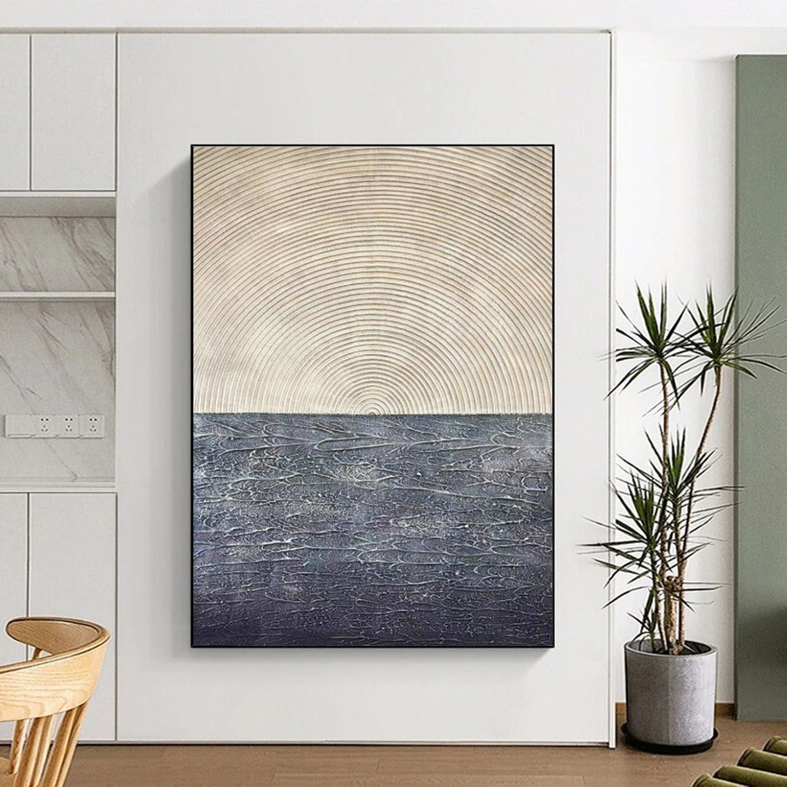 Semi - Circle Texture Art for Living Room & Hallway DLZ0488