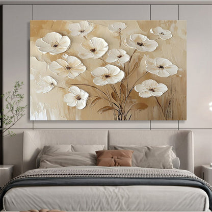 3D Textured Floral Oil Painting for Living Room Elegant Decor DLZ2693