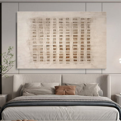 Beige Woven Abstract Art for Minimalist Studies DLZ2434