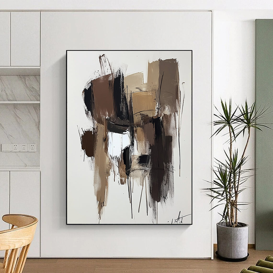 Earth - Toned Abstract Drips for Rustic Home & Nature - Inspired Office STSC746