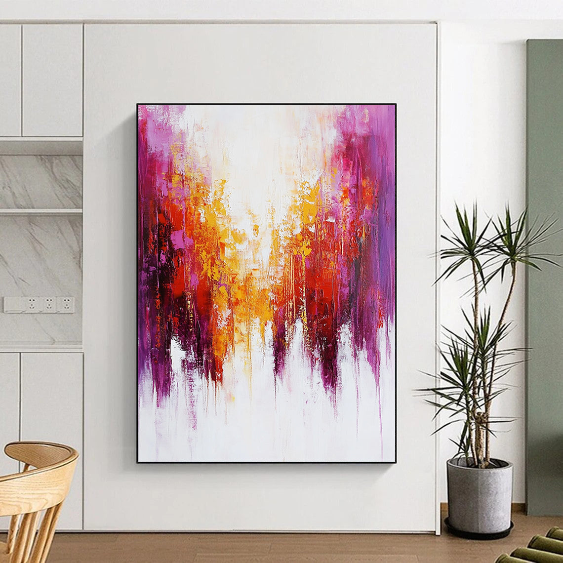 Purple and Orange Abstract Path for Art - Inspired Lounge & Sophisticated Spa STSC416