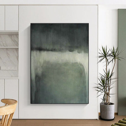 Muted Gray Abstract Art for Minimalist Library & Corporate Waiting Room DLZ1474