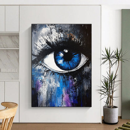 Expressive Blue Eye Abstract for Creative Kids’ Room & Artistic Lounge STSC647