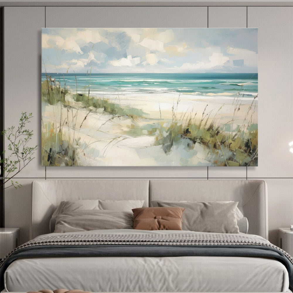 Beach Oil Painting for Coastal Home Dining Areas DLZ2555