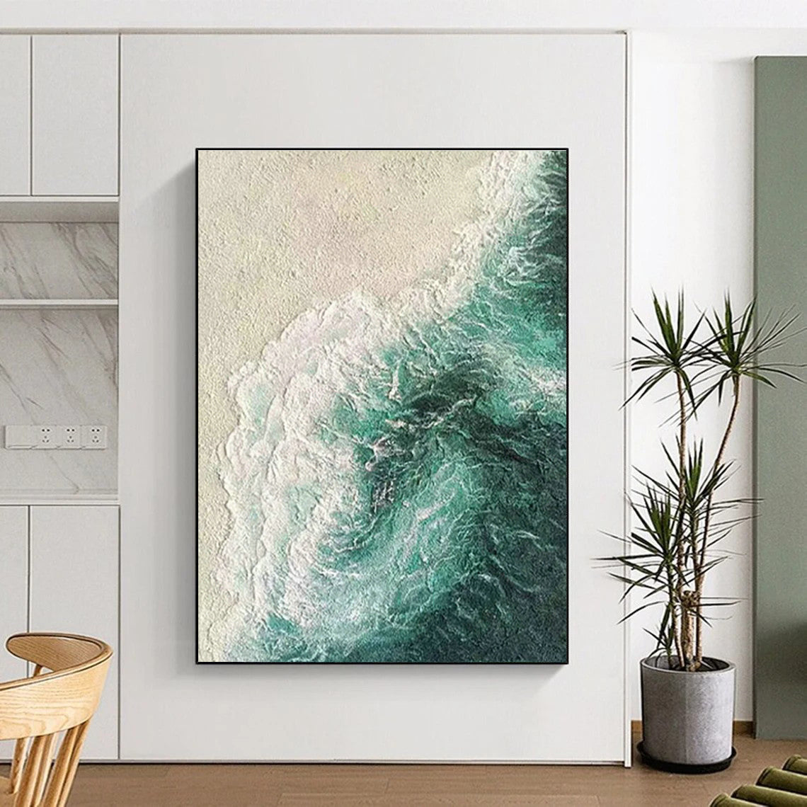 Aerial Sea View Art for Tropical Resort Lobby & Modern Beach Condo DLZ0874
