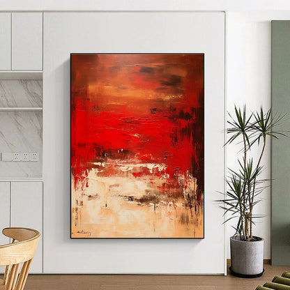 Red - Toned Abstract Art for High - end Club & Art - inspired Residence DLZ0787