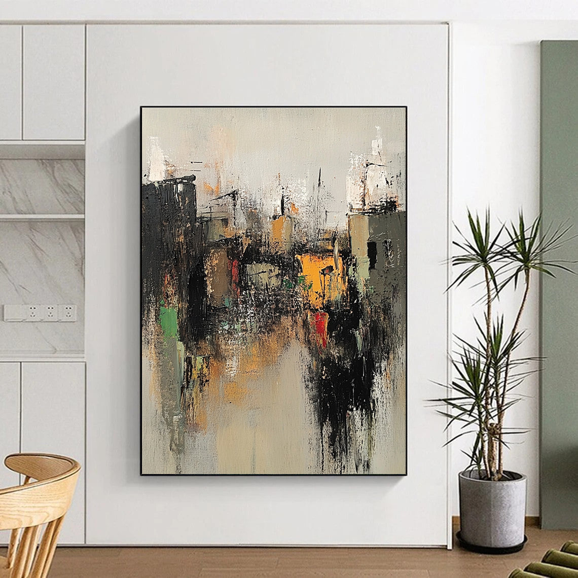 Impressionistic Cityscape Art for Living Room & Office STSC660