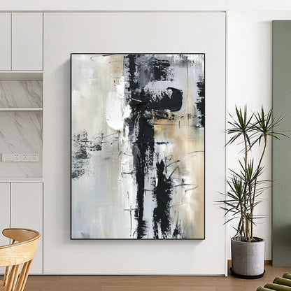 Black - White - Gray Abstract Art for Industrial Loft & Modern Art Gallery DLZ1690