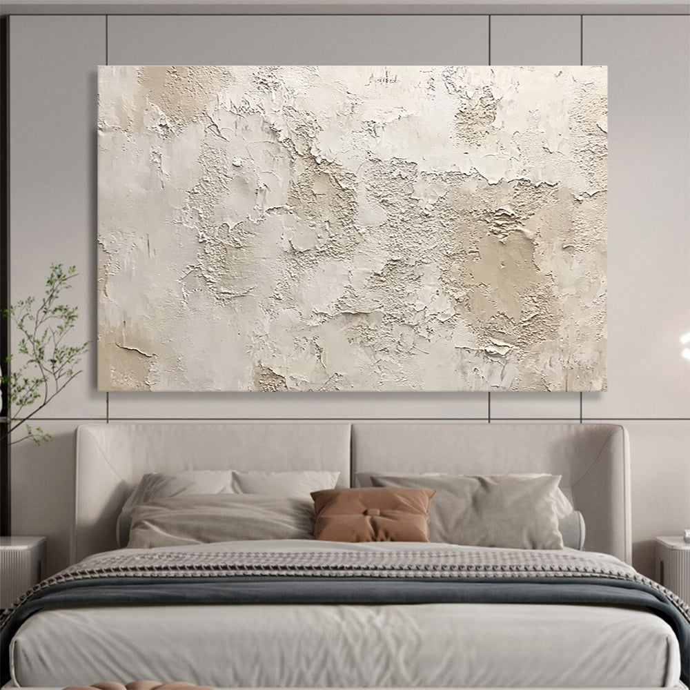 Textured Neutral Wall Art for Rustic Home Library & Earth - Tone Spa SC183