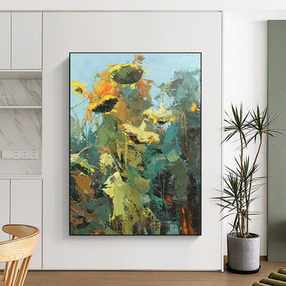 Abstract Sunflower Art for Garden - Themed Restaurant & Florist Shop DLZ1052