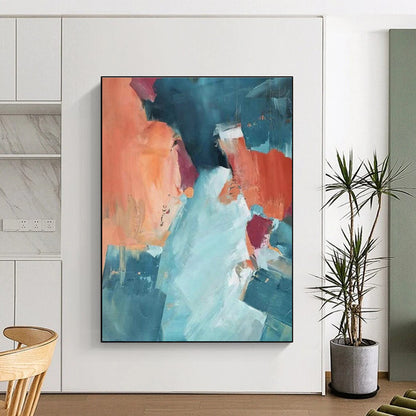 Color - Block Abstract Art for Eclectic Home Dining Nooks DLZ0276