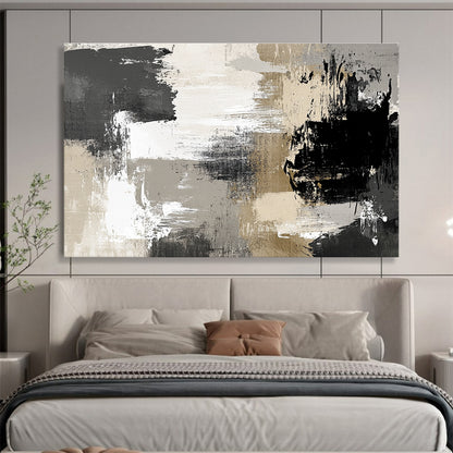 Neutral Tone Abstract Art for Industrial - Style Loft & Art - Inspired Home Office SC507