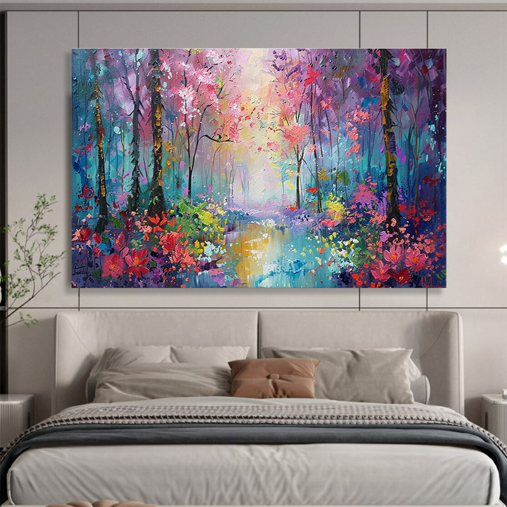 Enchanted Forest Oil Painting for Luxury Spa Retreat Relaxation Rooms DLZ3149
