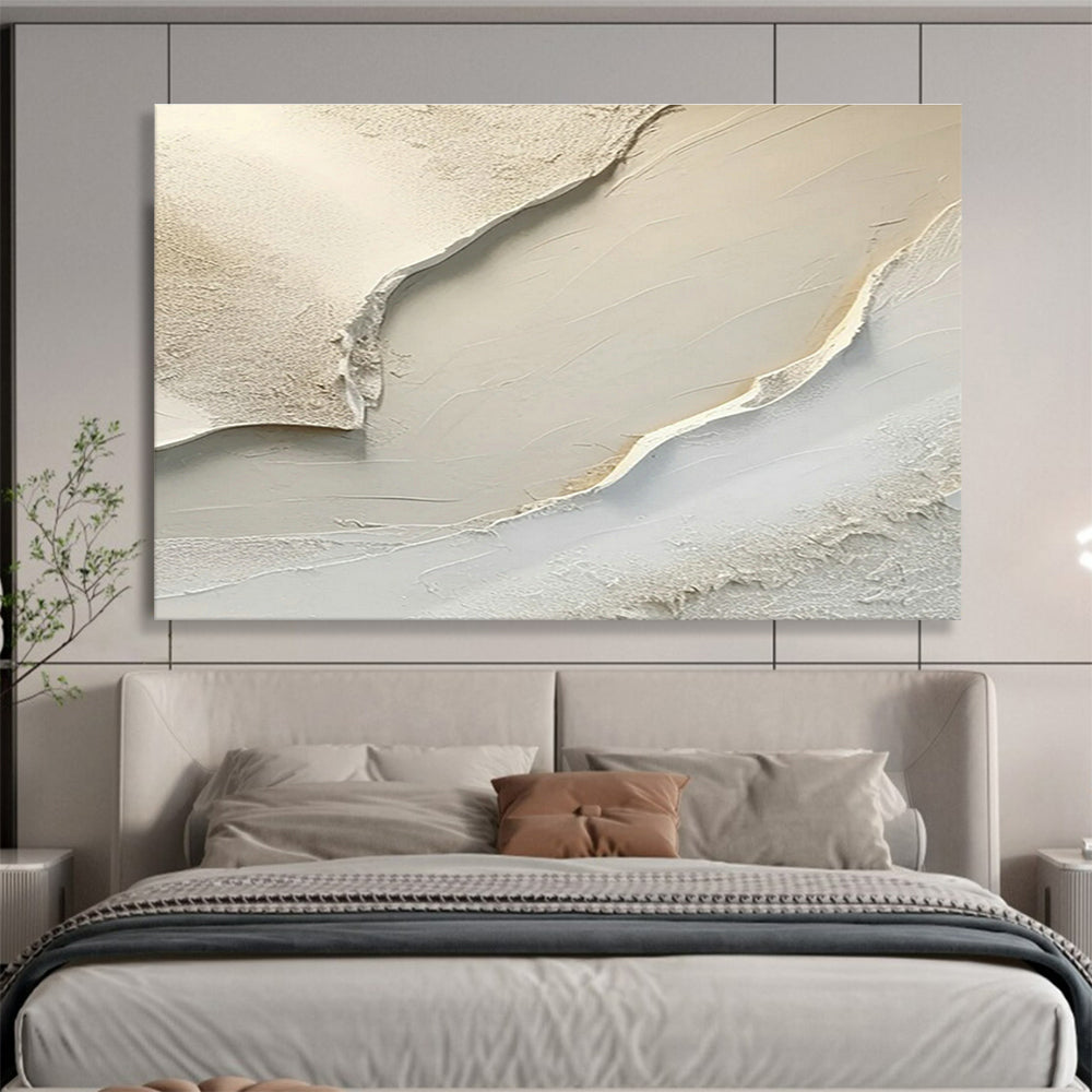 Beige Textured Abstract Art for Minimalist Bedrooms DLZ2424
