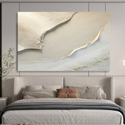 Beige Textured Abstract Art for Minimalist Bedrooms DLZ2424