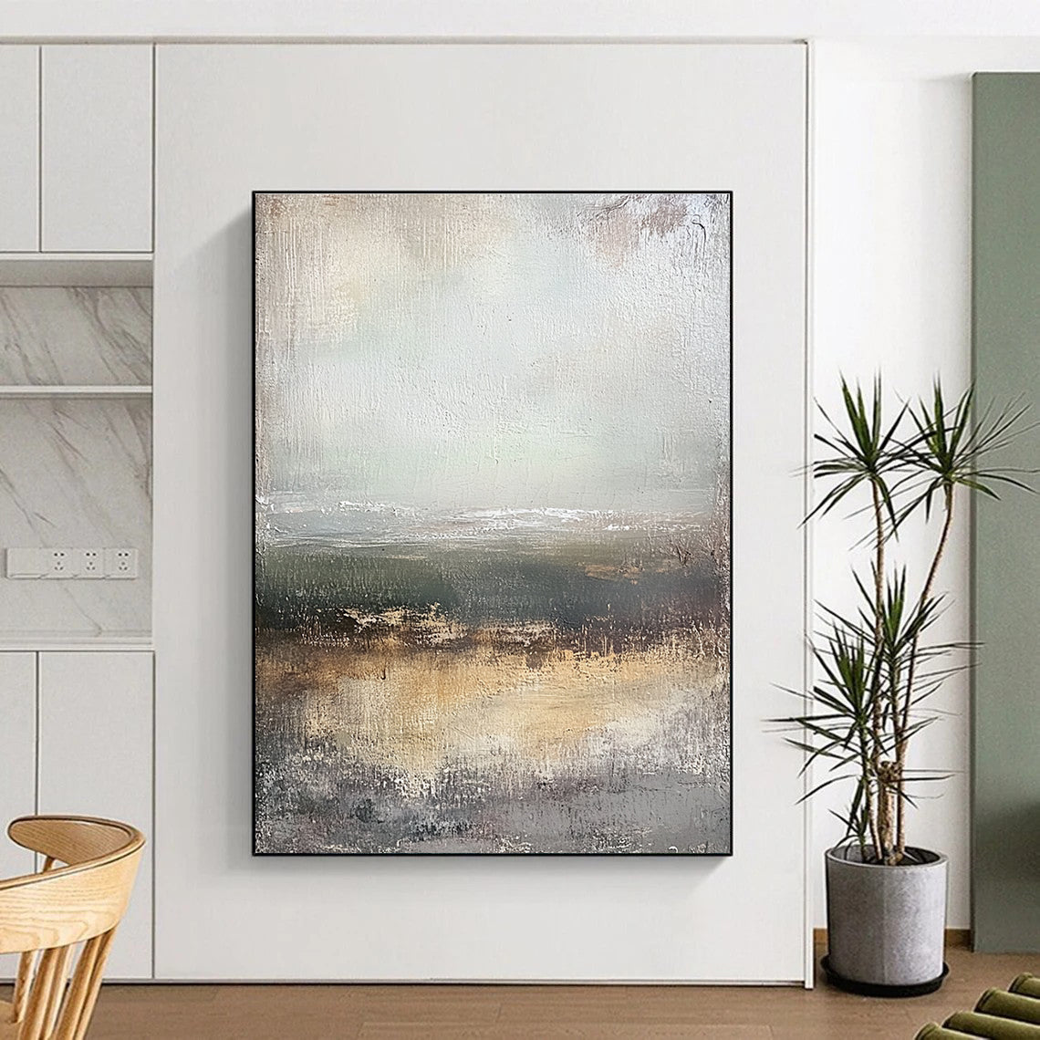 Minimalist Landscape Abstract for Modern Art Gallery & Contemplative Reading Nook STSC305