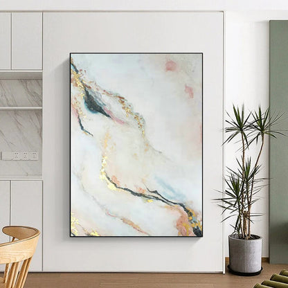 Pink & Gold Marble - Effect Art for Boutique Hotel Lobby & Glam Bathroom DLZ0673