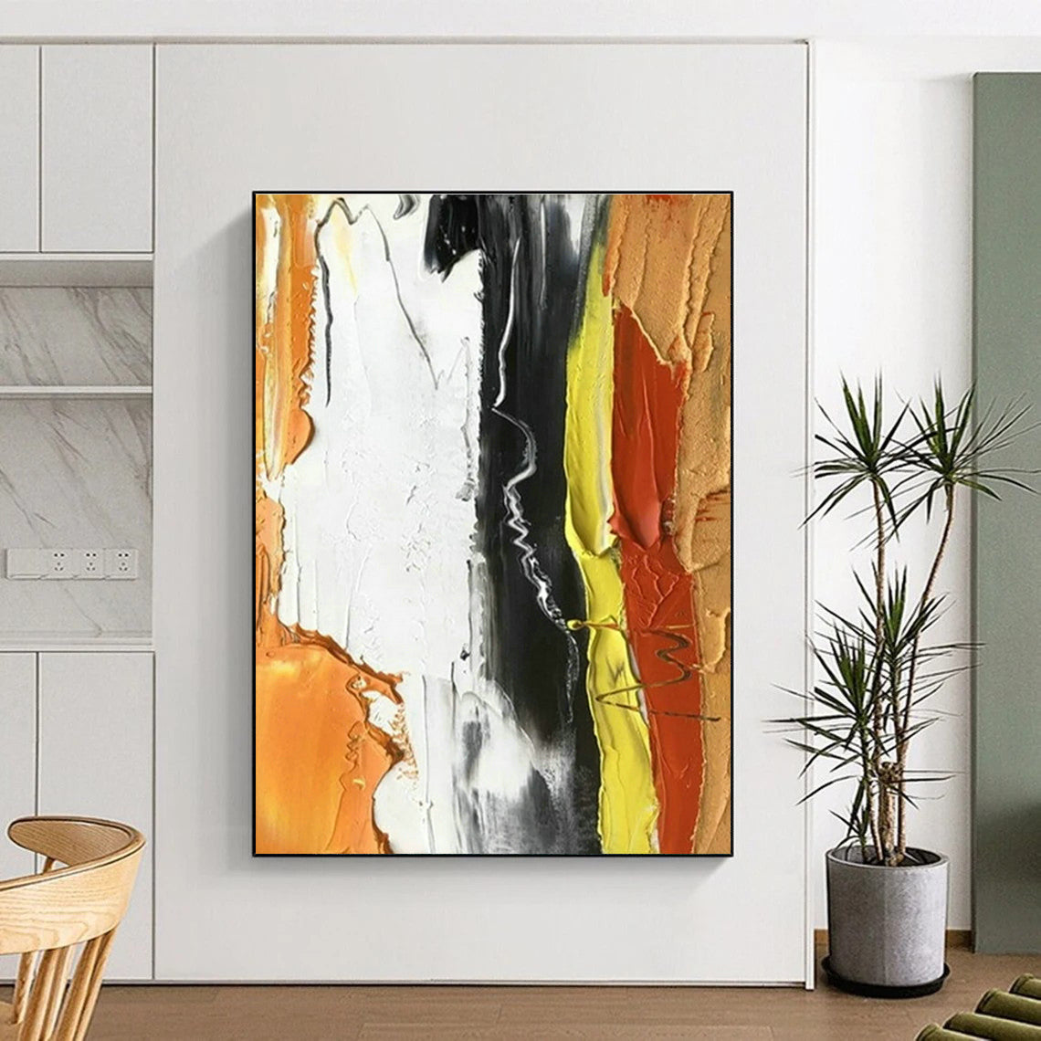 Contrast Color Thick - painted Abstract Art for Industrial Loft & Trendy Bar DLZ1453
