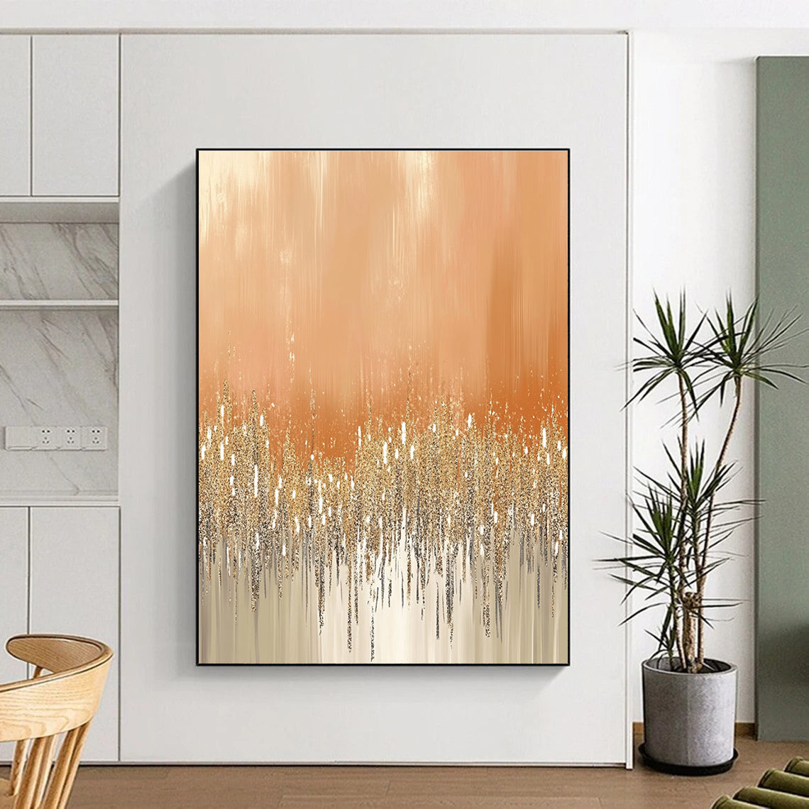 Glittering Orange and Gold for Luxury Hotel Lobby & Glamorous Home Entrance STSC980