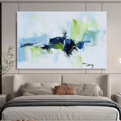 Blue and Green Abstract Art for Coastal Home Office & Nature - Inspired Living Room SC214