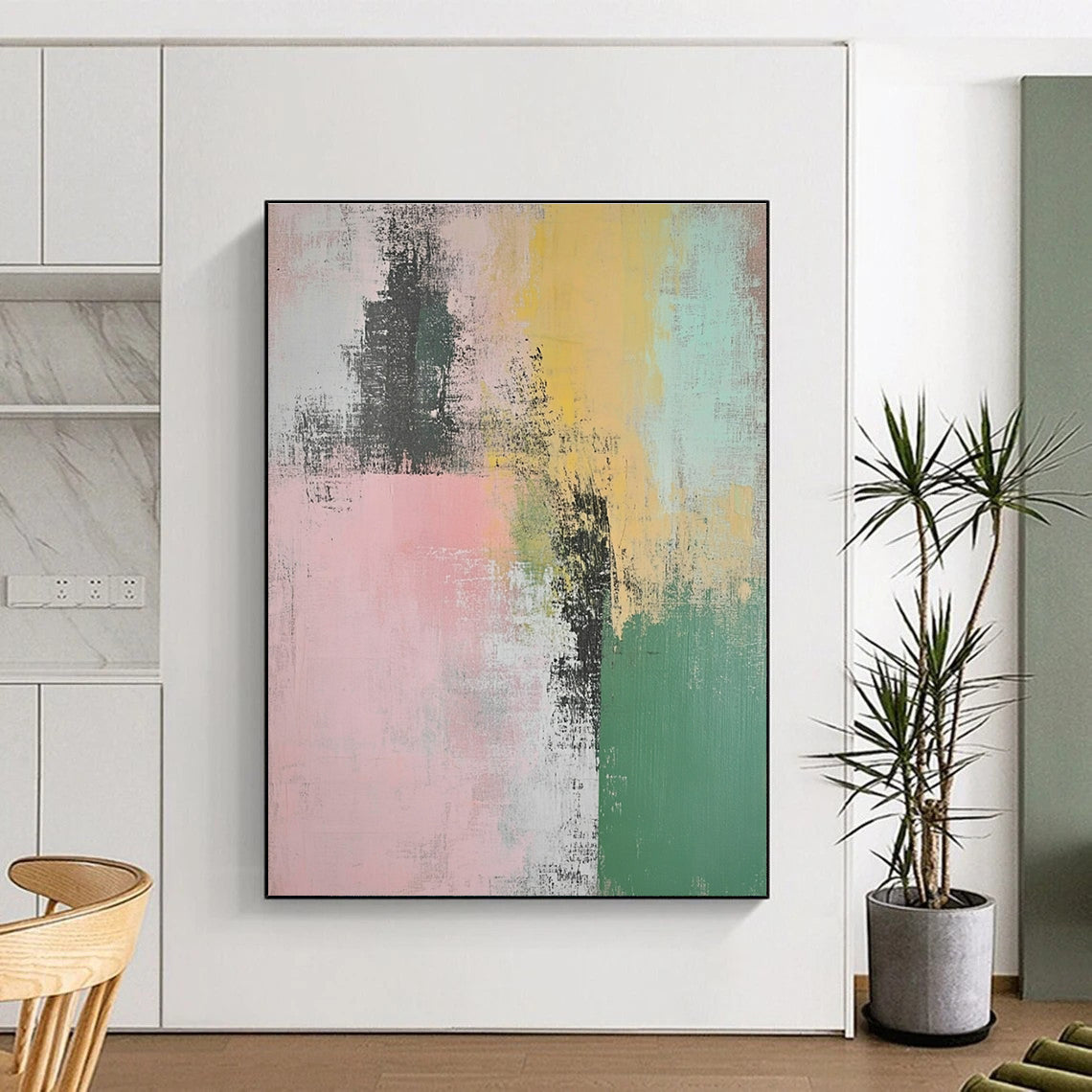 Soft Color Block Abstract for Nursery & Gentle Yoga Studio STSC774