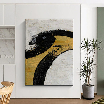 Black - Gold Abstract Art for High - End Restaurant Private Dining Rooms DLZ0039
