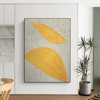 Yellow - White Leaf - Shaped Art for Scandinavian Nursery & Botanical Art Studio DLZ1887