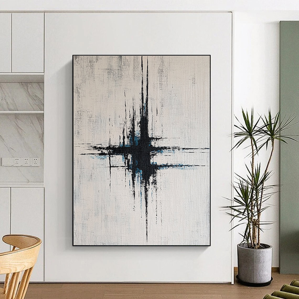 Black and Blue Abstract Cross for Luxury Spa & Modern Home Theater STSC439