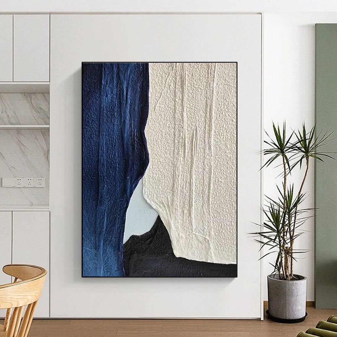 Fabric Collage Abstract Art for Bohemian Living Room & Textile Art Gallery DLZ2247