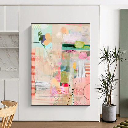 Fresh Collage Abstract Art for Modern Daycare Activity Rooms DLZ0088