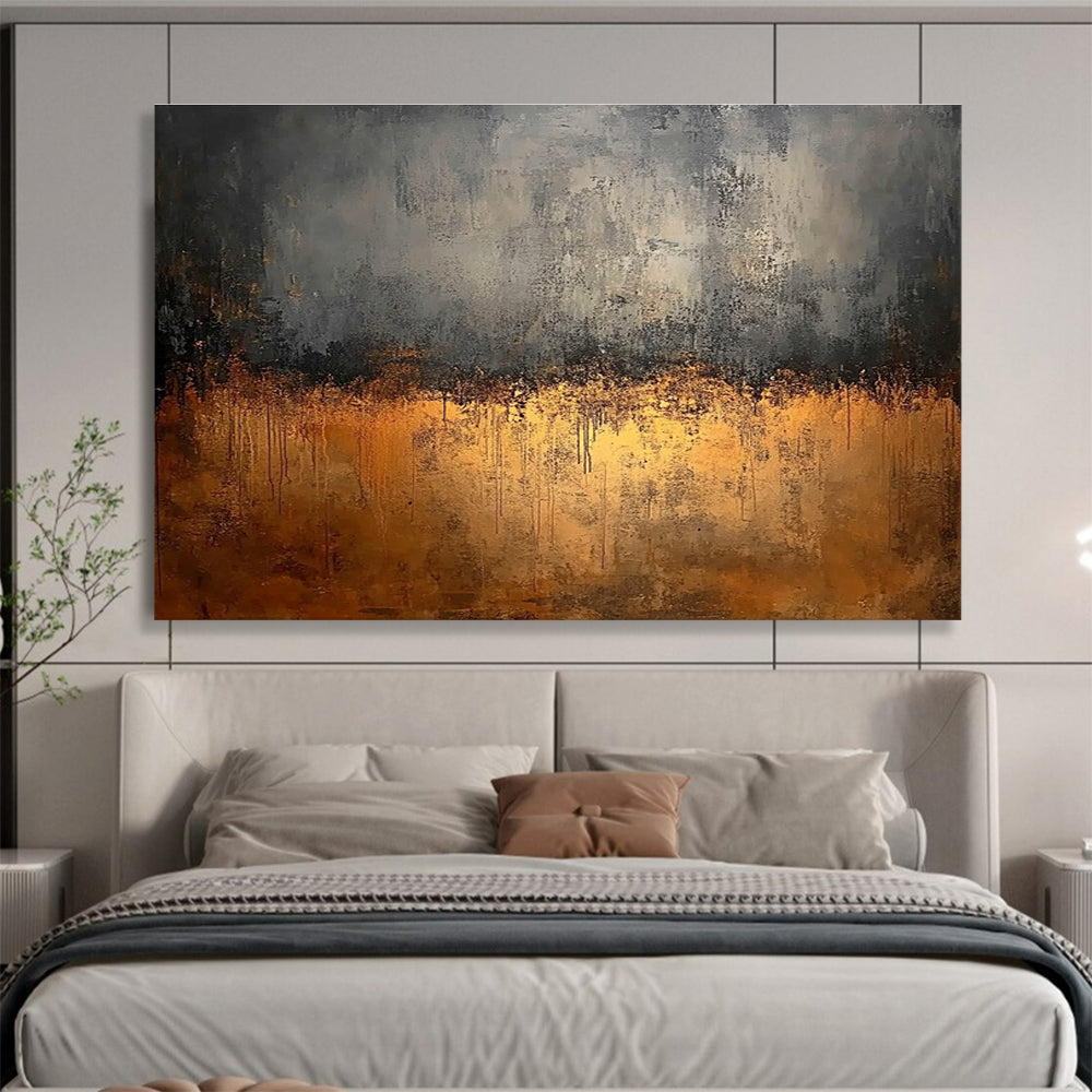 Gray & Gold Drip Art for Industrial - Chic Home & Modern Art Gallery SC146