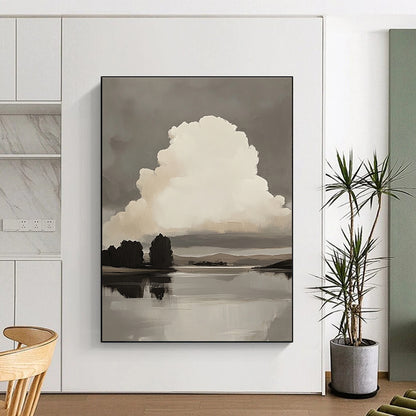 Monochrome Landscape for Rustic Home Office & Art - Loving Library STSC868