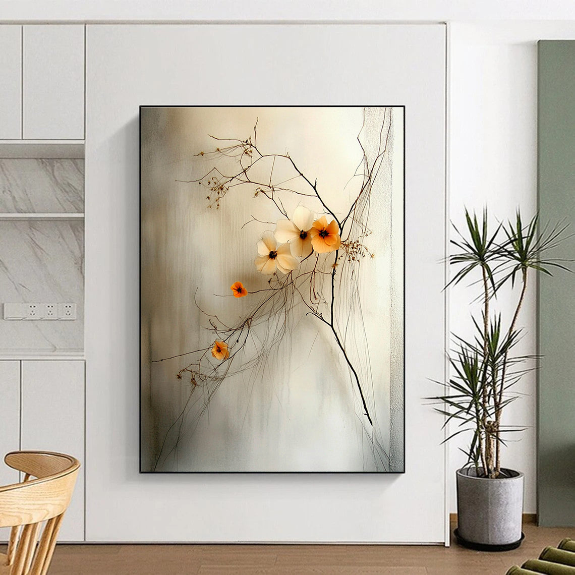 Delicate Dried Flower Arrangement for Minimalist Spa & Rustic Home Decor STSC856