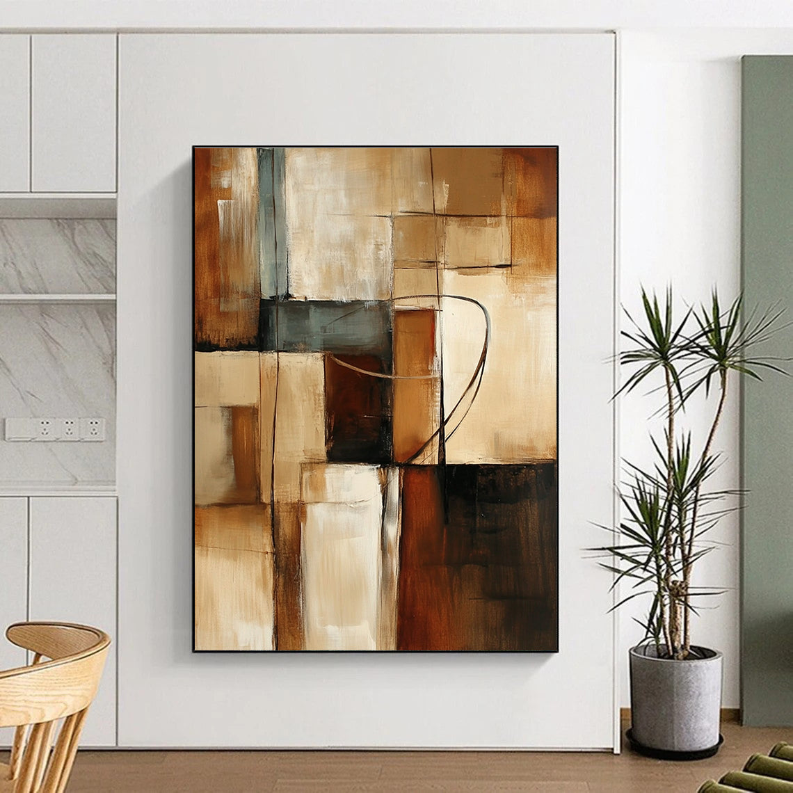 Geometric Neutral Color Blocks for Scandinavian - Style Home & Contemporary Art Gallery STSC751