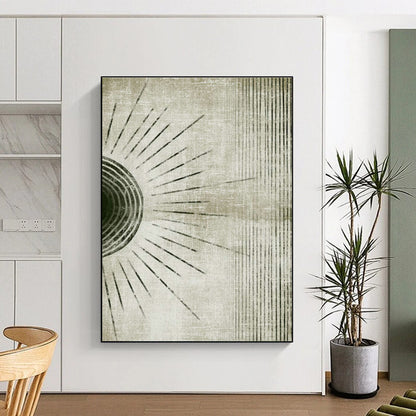 Vintage - Inspired Sunburst Art for Industrial Café & Retro - Chic Bedroom DLZ1371