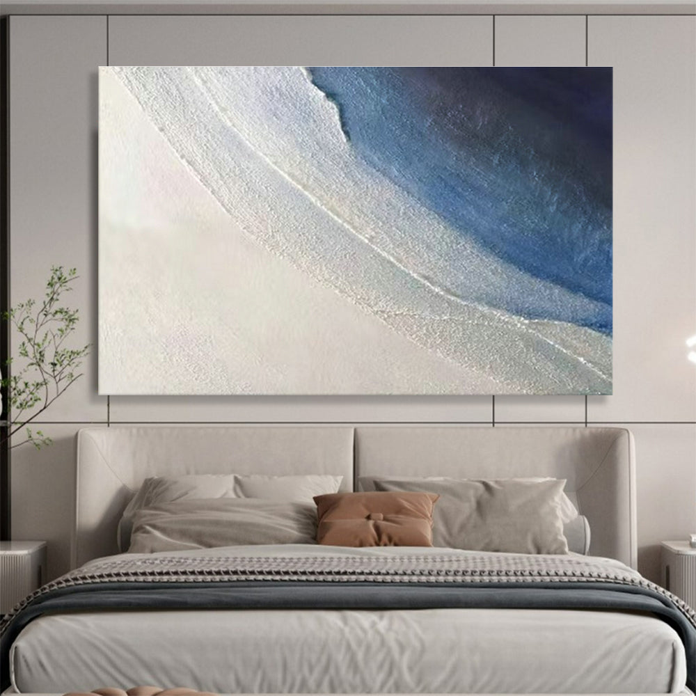 Blue - White Abstract Art for Minimalist Home Bedroom Relaxation Zones DLZ3278