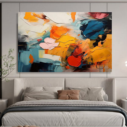 Color Block Abstract Art for Contemporary Office Break Room Walls DLZ3215