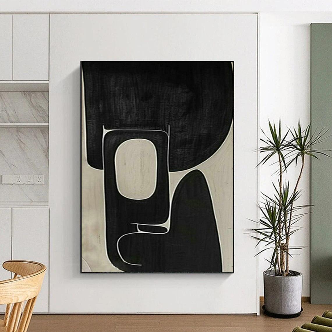 Black - White Abstract Art: Ideal for Modern Office & Art Gallery DLZ2010