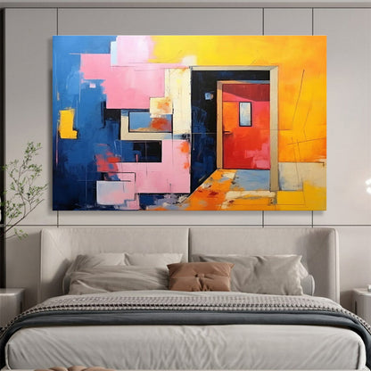 Multicolor Geometric Abstract for Trendy Café DLZ3026